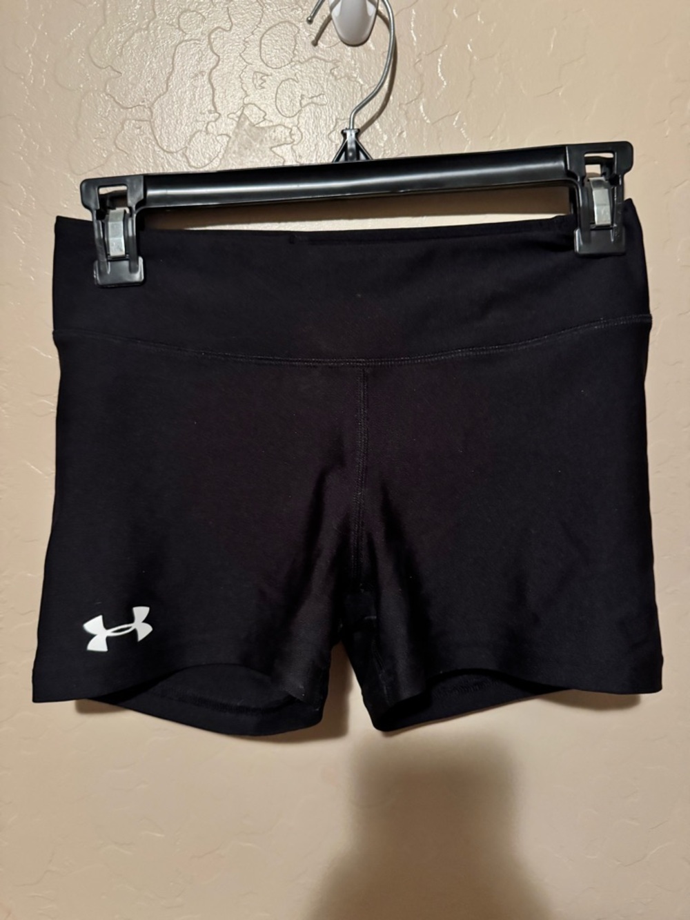 Under Armour Black Women’s Performance Bike Shorts with White Logo